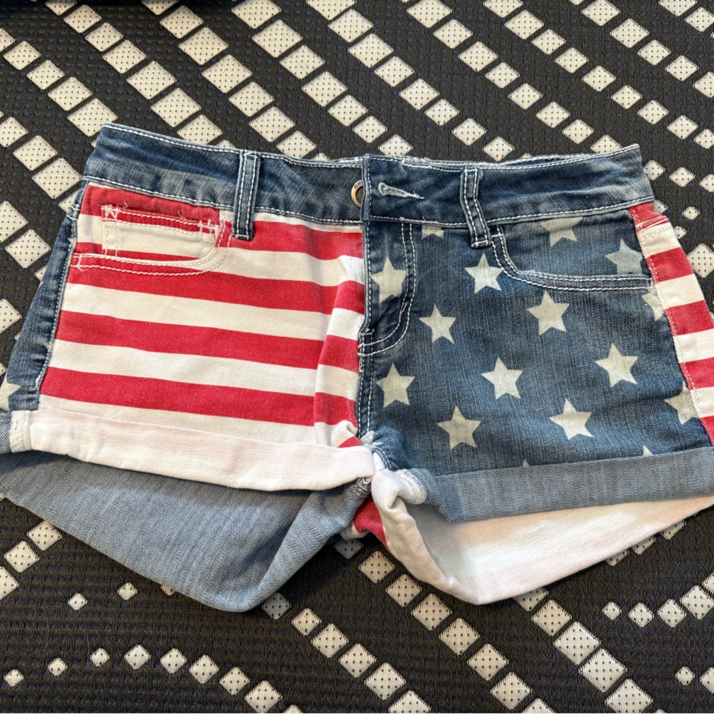 American Flag Jean shorts
